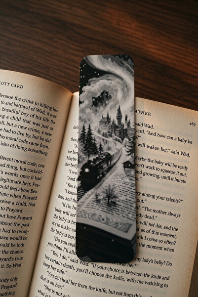 tredblock Oznaka za knjige Harry Potter Hogwarts Ekspres - Crno-bela reljefna