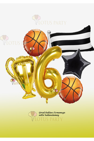 LOTUS PARTY Basketball Themed Fan Party Set - Basketball Balloon - Trophy Bal...
