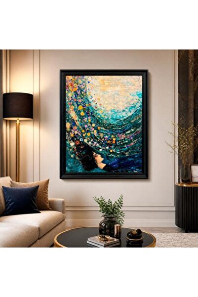Generic Luxury wall painting with abstract artistic design and black frame