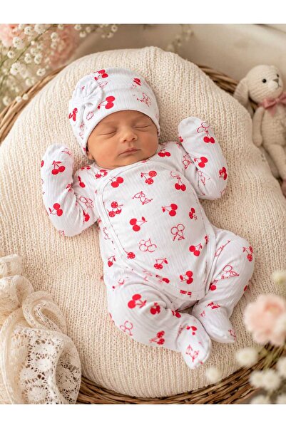 GHAND Newborn 0-3 Months Hospital Release Baby Set 3 Piece Baby Girl Bodysuit...