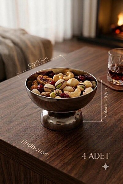 findhouse Paslanmaz Çelik 4lü Takım Sunumluk Ayaklı Pilav Ölçeği , Dondurma ,...