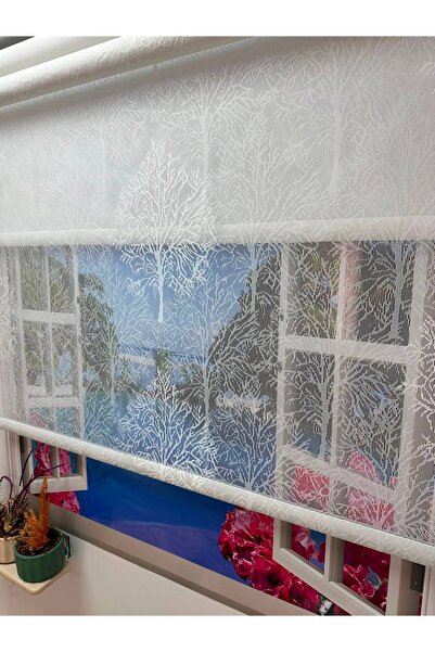 İREMKARAHOME Çift Mekanizmalı Tül Ve Stor Perde Düz - Model 3