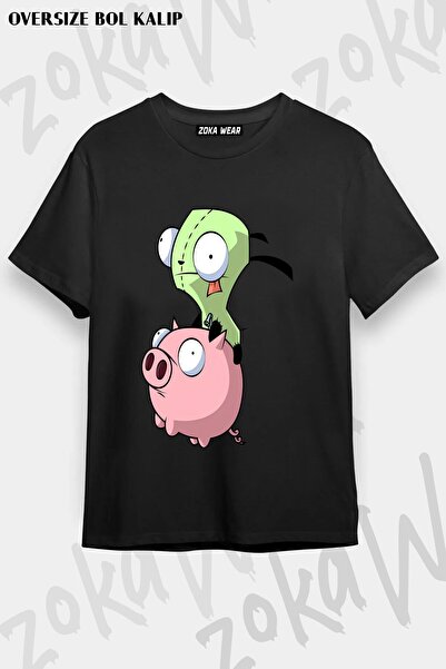 ZOKAWEAR Μπλουζάκι Unisex Loose Fit με στάμπα Invader Zim v6