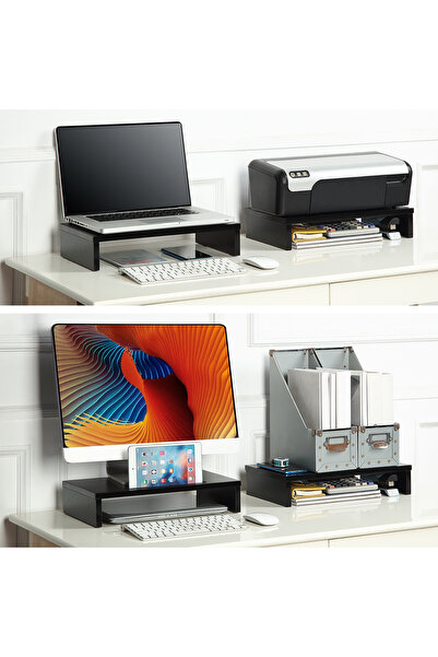 Topone1Topone1 2-Pack 15.6-inch Double-Tier Computer Monitor Stand with Stora...