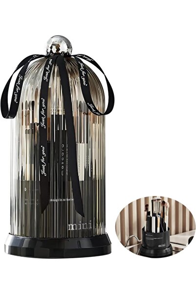 Arabest 360° Rotating Makeup Brush Holder, Covered Dustproof Makeup Brushes O...