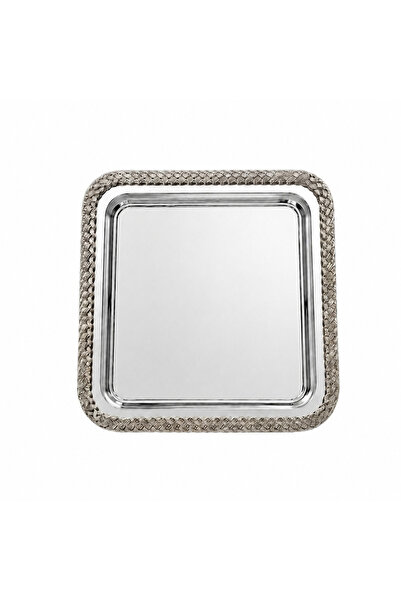 Simply Now Premium Hasır Örgü Serisi Tek Adet Kare Sunum Tepsisi 23x23 cm Söz...