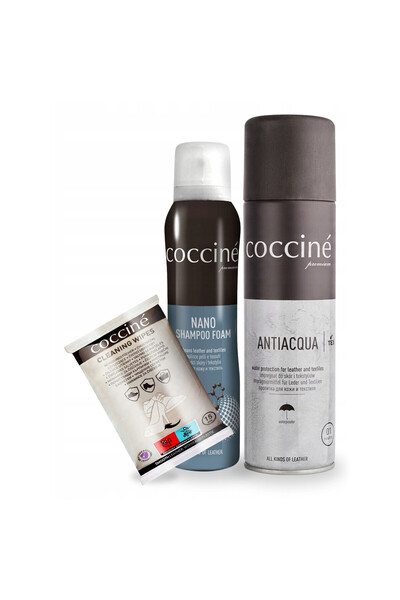 Coccine Set de curatare, Coccine, 3 in 1, sampon 150 ml pentru piele si texti...