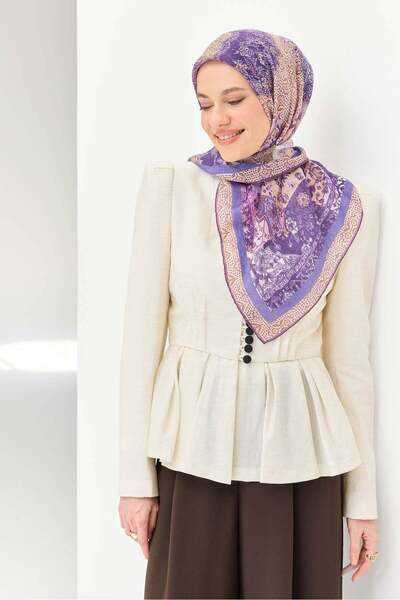 Silk Home وشاح مونار حديث باللون الأرجواني 90x90