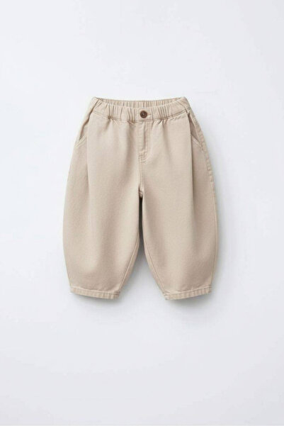 NOBLEKIDS Children's Balloon Piping Denim Trousers Cream