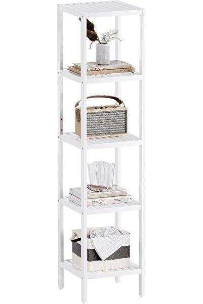OEM SMIBUY Raft/Etajeră pentru baie din bambus 147 cm 5-nivele Organizator Alb