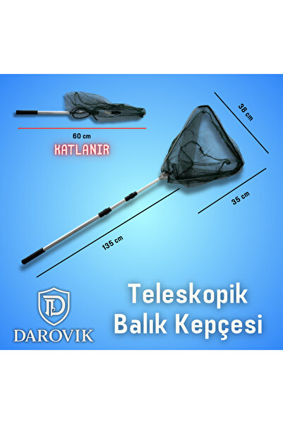 Darovik Teleskopik Balık Kepçesi 170 cm Katlanır Portatif Kepçe