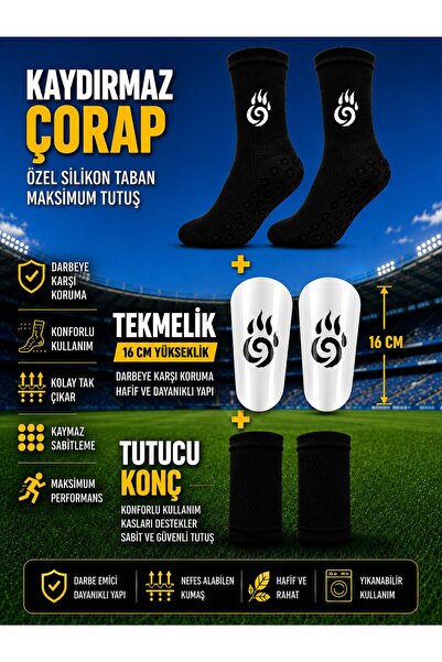 BS BEYAZ SHOES Professional Anti-Slip Socks, Shin Guard 12 Cm, Shin Guard 1.6...