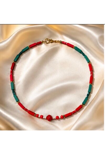 KARE ACCESORIES قلادة نسيم البحر الأبيض المتوسط ​​مع الحجر الطبيعي