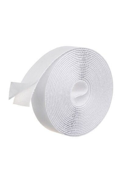 Zet Bandă cu Scai/Arici Autoadezivă, albă, Fixare Reutilizabilă, 4m x 2.5cm
