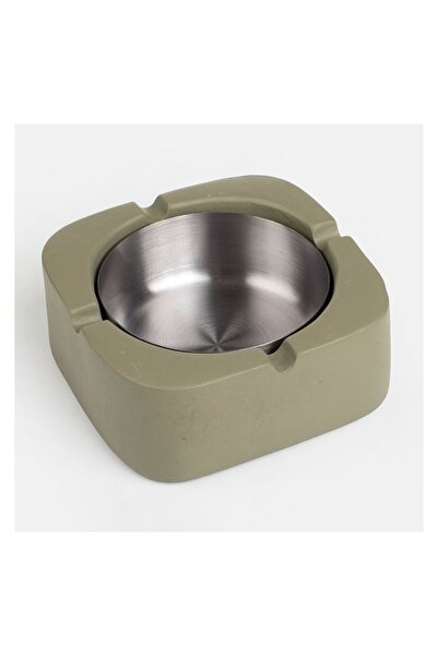 OEM Scrumieră pătrată din ciment khaki 10,6x10,6x4 cm, design solid și minima...