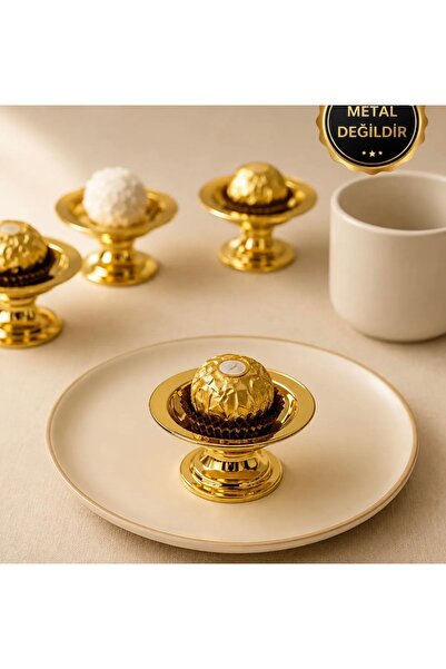 İthal 6 lı Dekoratif Gold Kaplama şekerlik kase 6 lı Makaronluk Kahve Yanı Su...