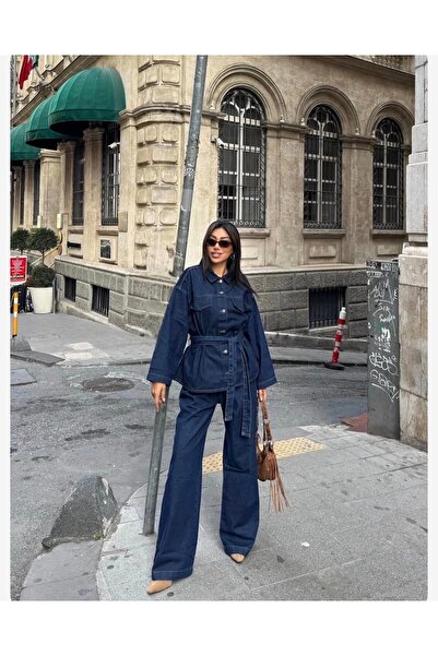 SEREN İŞLER Denim Jacket Pants Bottom Top Set