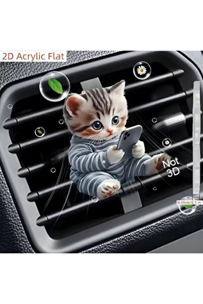 OEM Odorizant auto pentru grila de ventilație, model pisică drăguță cu telefo...