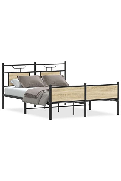 vidaxl Cadru pat fără saltea stejar sonoma 140x200 cm lemn prelucrat