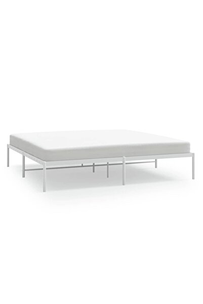 vidaxl Cadru pat metalic, alb, 183x213 cm