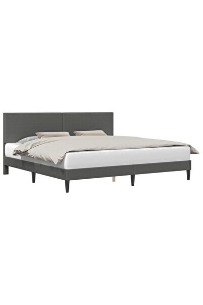vidaxl Cadru de pat Gri închis 180 x 200 cm Țesătură din corduroy