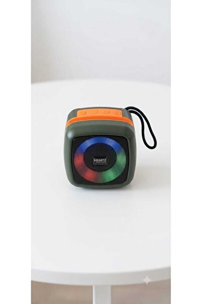 HEARTZ Bluetooth Hoparlör, RGB LED Işıklı, Telefon Standlı, USB Flash Bellek ...
