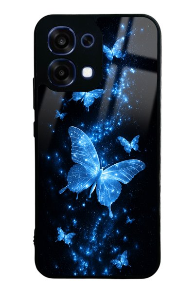 Spoyi Oppo A6 Pro Blue Galaxy Butterfly Design Glossy Phone Case