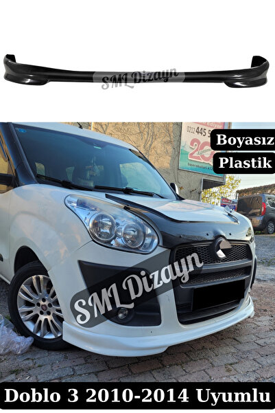 SML Dizayn Fiat Doblo 3 (2010-2014) Uyumlu Ön Tampon Eki - Boyasız Mat Siyah ...