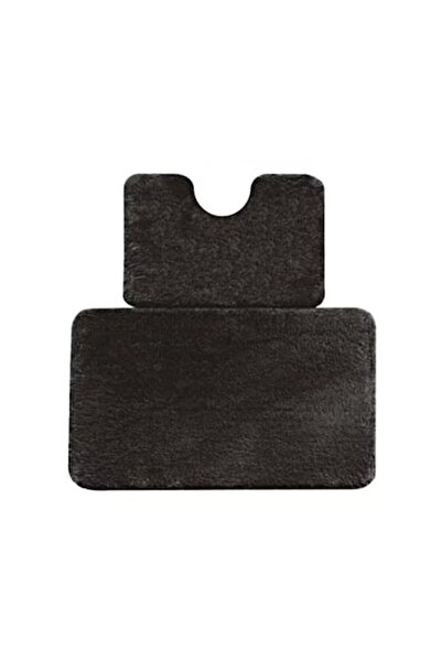 TEMPOLINE Set covoras de baie 2 piese, 90X60 cm, 60x45 cm, microfibra, negru
