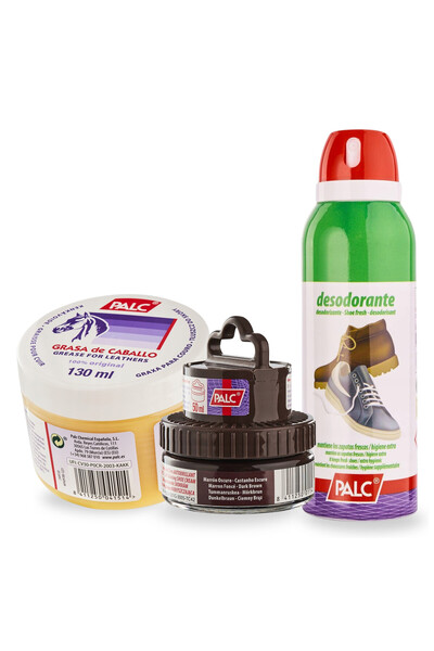 Palc Set de ingrijire a incaltamintei, degete, maro inchis, 3 in 1, pasta cre...