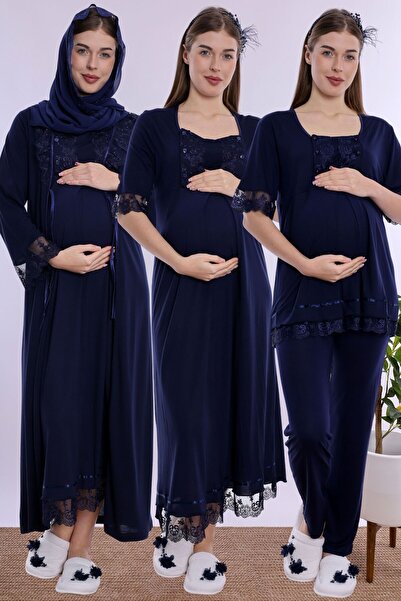 ByLohusa Pregnant and Postpartum Set with Hijab and Breastfeeding Features, 5...