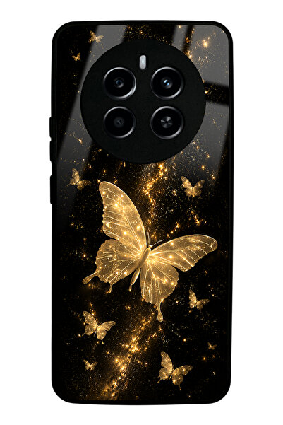 Spoyi Realme 12 Pro Plus Yellow Galaxy Butterfly Tasarımlı Glossy Telefon Kılıfı