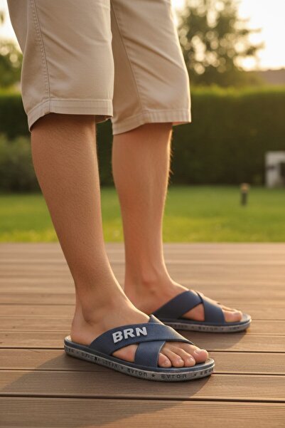 enoch Men's Character Embossed Fine Line Cross-Strapped Orthopedic Garden and...