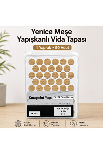 KarapolatYapı Yapışkanlı Yapıştırma Vida Tapası Tıpası Yenice Meşe Vida Kapat...