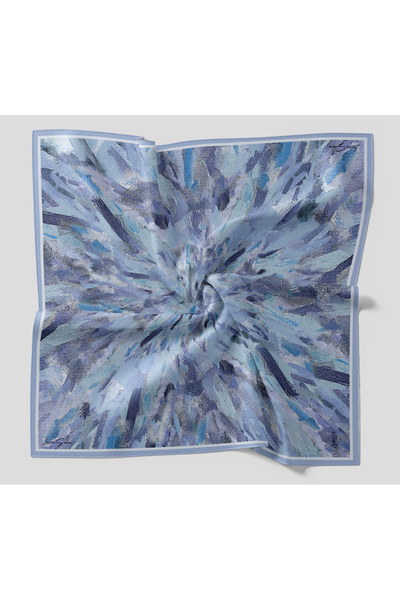 LuvenSara Luven Sara Esinti Patterned Scarf Denim Blue