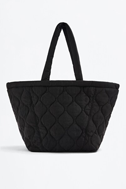 LEFTIES Kapitone naylon tote çanta