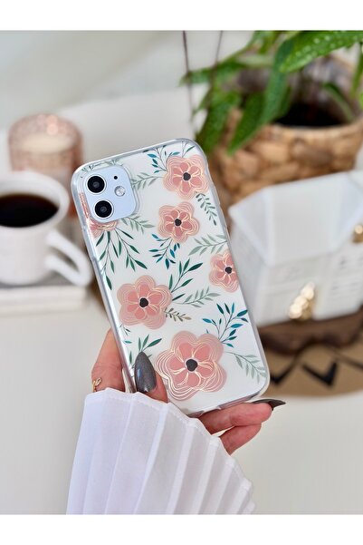 Go Aksesuar Iphone 11 UYUMLU TURUNCU ÇİÇEK Renk Geçişli Parlak Silikon Koruma...