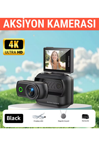 WUNİT 4K Aksiyon Kamerası Mini 360° Ayrılabilir Kamera 180° Döner Ekran WiFi ...