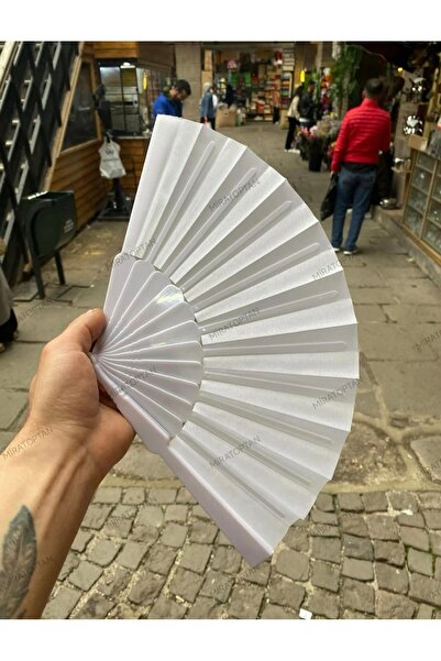 MT2025 10 ADET BEYAZ KUMAŞ YELPAZE