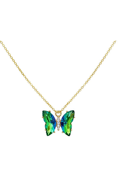 Black Season Gradient Butterfly Necklace Stainless Steel - Length 45 + 5 cm