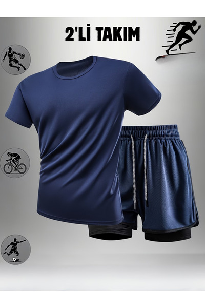 RUTBİL SPORTS 2'Lİ KISA TAYTLI ŞORT & KISA KOL COMPRESSİON BODY SET- FUTBOL-G...