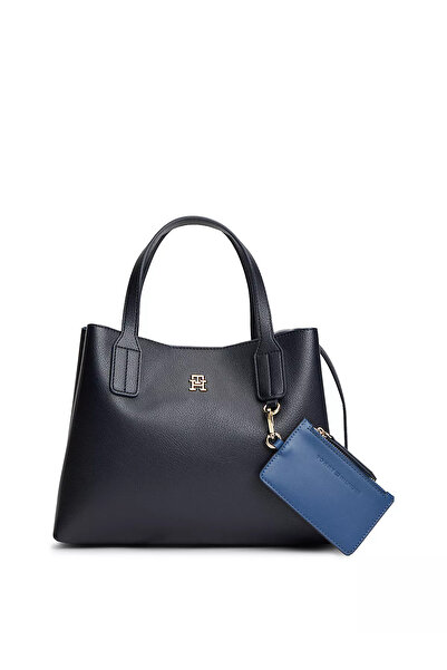 Tommy Hilfiger Women's Th Monogram Logo Navy Blue Shoulder Bag with Removable...