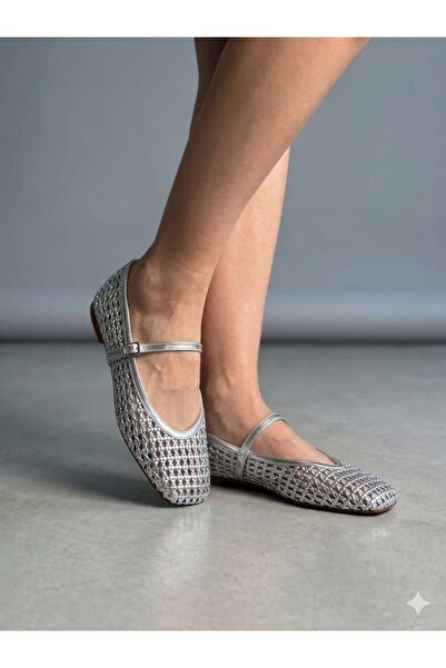 Elimery Shoes Luna Örgü Bantlı Kadın Babet