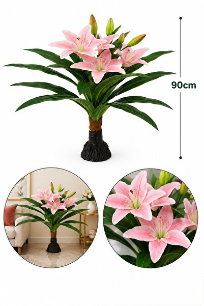 OEM HomeRoy – Floare Decorativă Artificială Tip Crin, Înălțime 90 cm