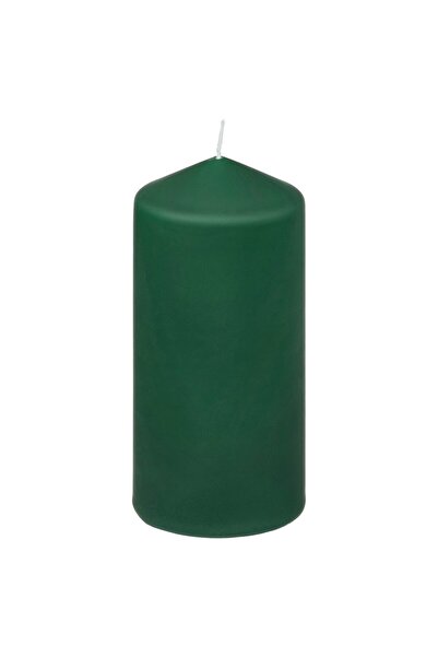 IKEA FENOMEN Unscented pillar candle, green, 14 cm