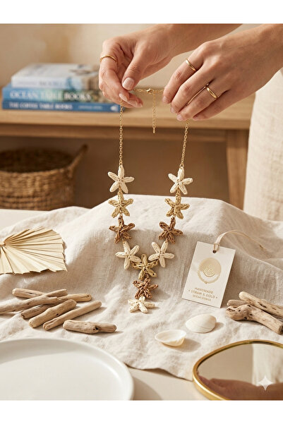 kasımoğulları concept Women's Straw Starfish Figured Natural Tones Bohemian N...