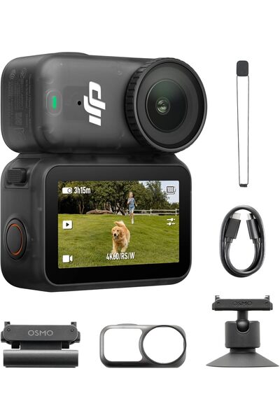 DJI طقم أوسمو نانو 64 جيجابايت، كاميرا أكشن بدقة 4K وسرعة 60 إطارًا في الثاني...