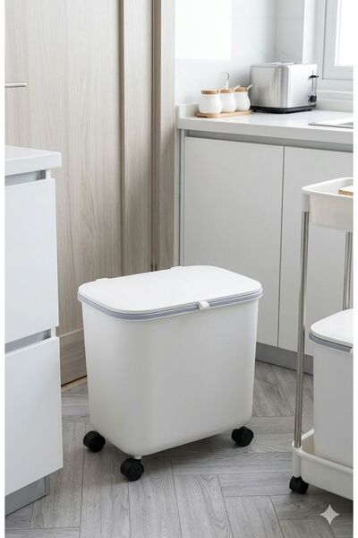 Smart Trash Can Garbage Bin Waste Bin Vertical Waste Storage Box with Wheels ...