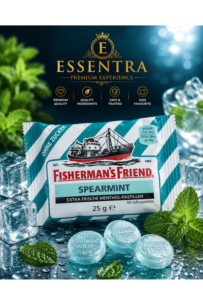 Essentra Home Fisherman's Friend Spearmint Şekersiz Mentollü Pastil 3'lü 25g ...
