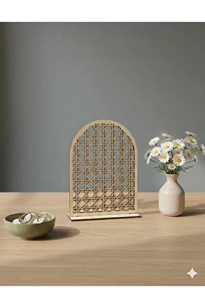 ih ihra Wooden Wicker Look Decorative Jewelry Hanger and Organizer - Earring ...